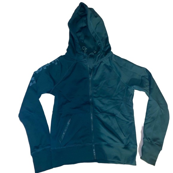 Hurley Hoodie Sweatshirt Women Large Teal Blue Zip Up Front Pockets Outdoors - Picture 1 of 12